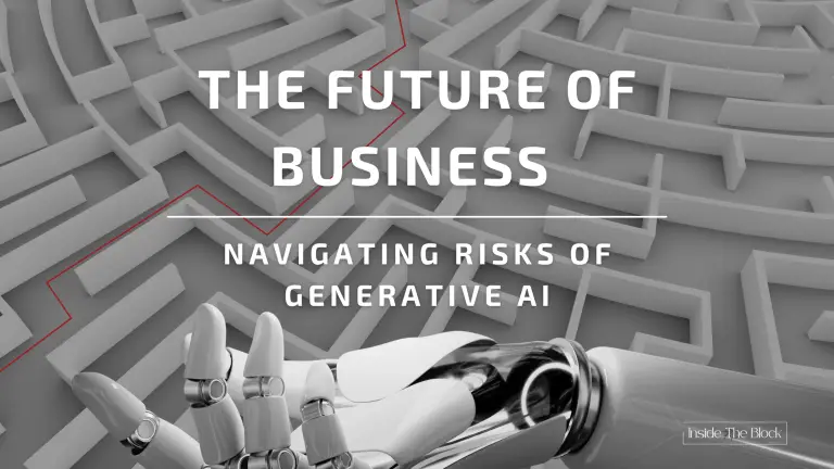 Feature Image for the article "The Future of Business - Navigating the Risks of Generative AI"